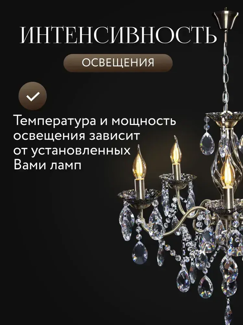 Свечи Люкс/Люстра потолочная подвесная для кухни, гостиной и спальни