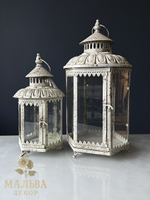 Набор из 2-х подсвечников "Антик грей" 18,5x17xH38,5 см/ 25,5x23xH51 см