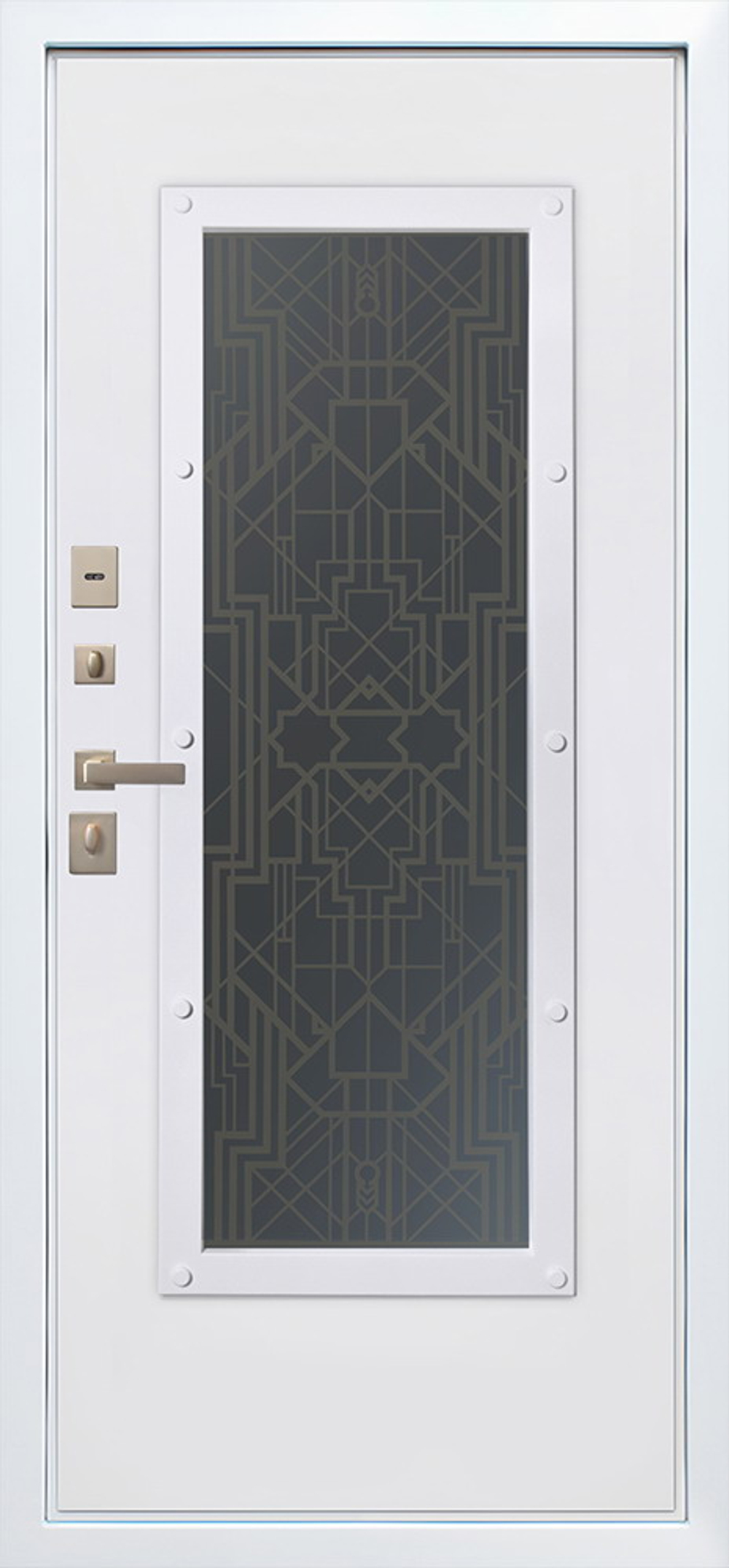 Стальная дверь "Изумруд" с окном и лазерной резкой (терморазрыв 3к)