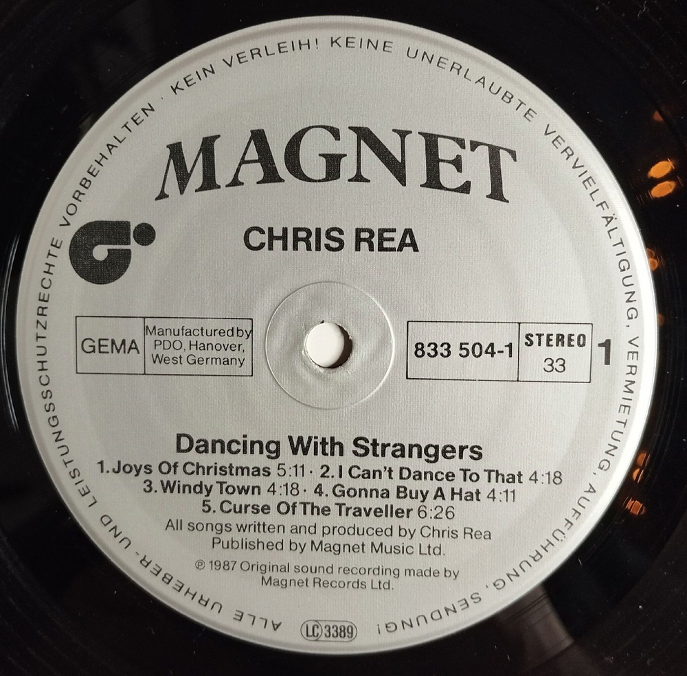 Винтажная виниловая пластинка LP Chris Rea Dancing With Strangers (Germany 1987)