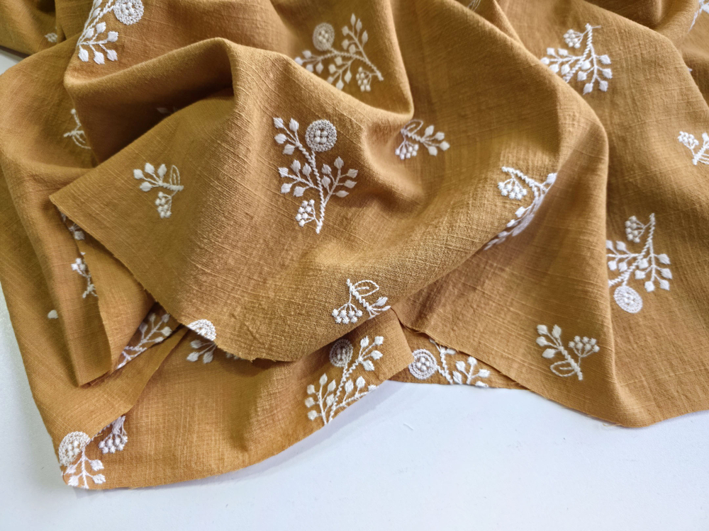 ГОРЧИЦА - Хлопколен с вышивкой (1394 Евгения)