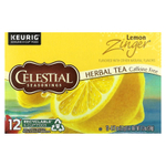 Celestial Seasonings, Herbal Tea, Lemon Zinger®, без кофеина, 12 капсул K-Cup, по 3,2 г (0,11 унции)