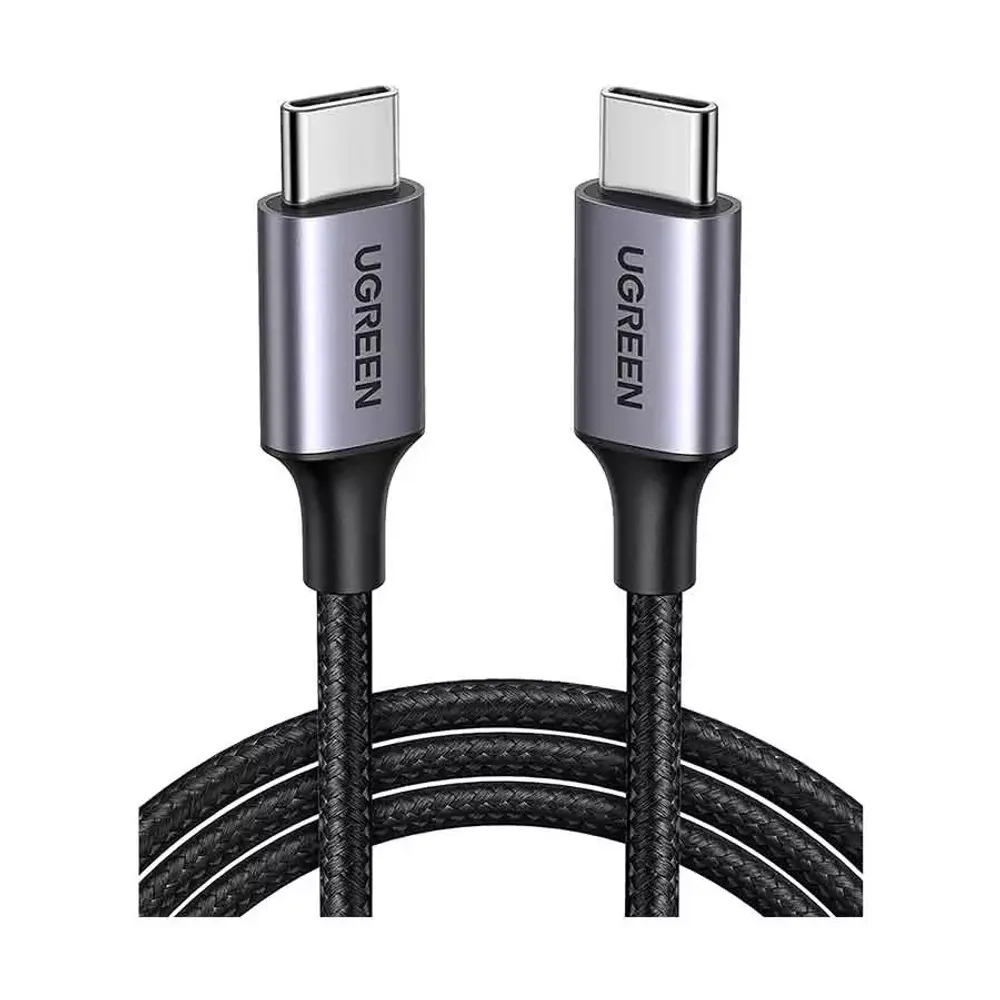 Кабель UGREEN US261 USB 2.0 C M/M Round Cable Nickel Plating Aluminum Shell 1m (Gray Black)