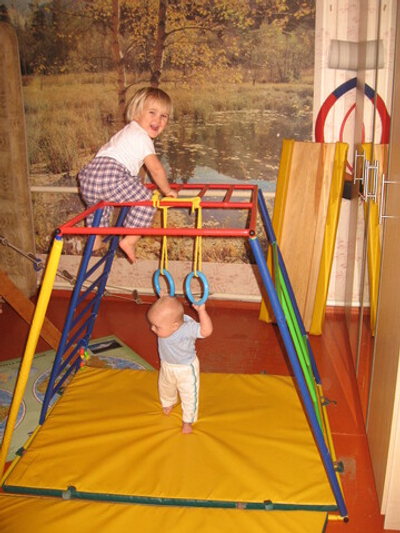 Спорткомплекс Веселый малыш спорткомплекс детский для дома красный №5 с мягкими бортиками — 9-0160