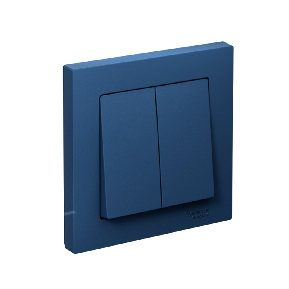 Выключатель 2-кл. AtlasDesign (сх.5) 10AX в сборе аквамарин SE ATN001152