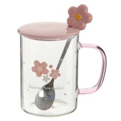 GAEM Кружка с крышкой и ложкой, 500 мл, L12 W8 H11 см, 4в.