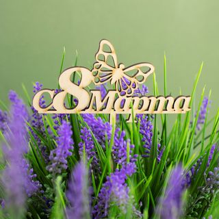 Топпер 8 Марта с одной бабочкой