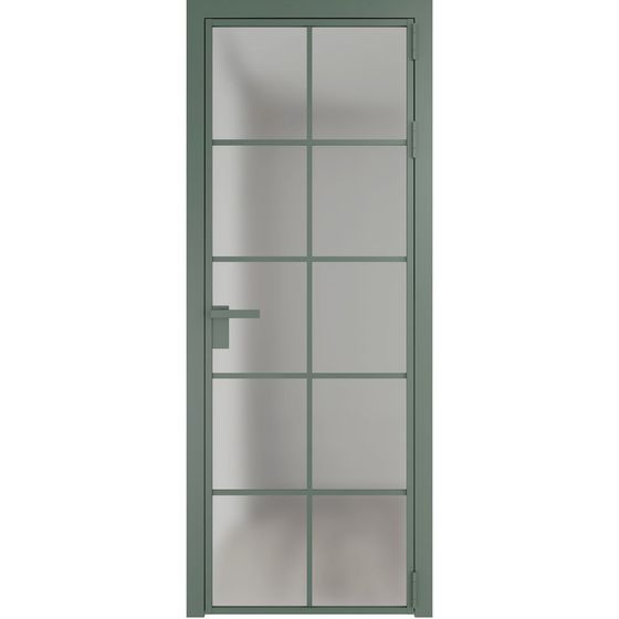 Алюминиевая дверь 4AG зелёный воск остеклённая
