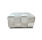 Пуф Garda Decor плетеный, велюр светло-бежевый 60*60*30 см