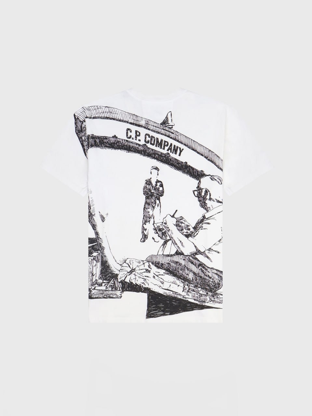 Футболка C.P. Company White 24/1 Jersey Artwork