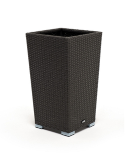 "Капучино" кашпо для цветов плетеное из искусственного ротанга, цвет коричневый