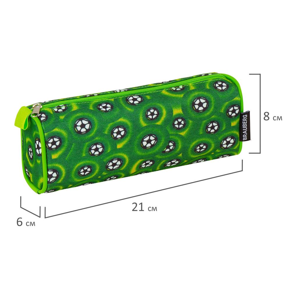 Пенал мягкий тубус 210х60х80 Brauberg Футбольные мячи