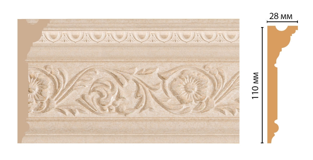 Плинтус потолочный DECOMASTER D225-18DДМ (110*29*2400мм)