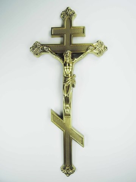 Крест для гроба пластик золото