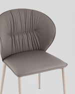 Стул обеденный Deia серая экокожа серые ножки