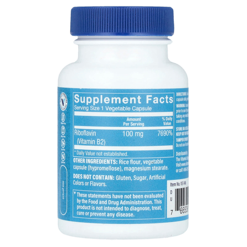 The Vitamin Shoppe, Витамин B2, рибофлавин, 100 мг, 100 растительных капсул