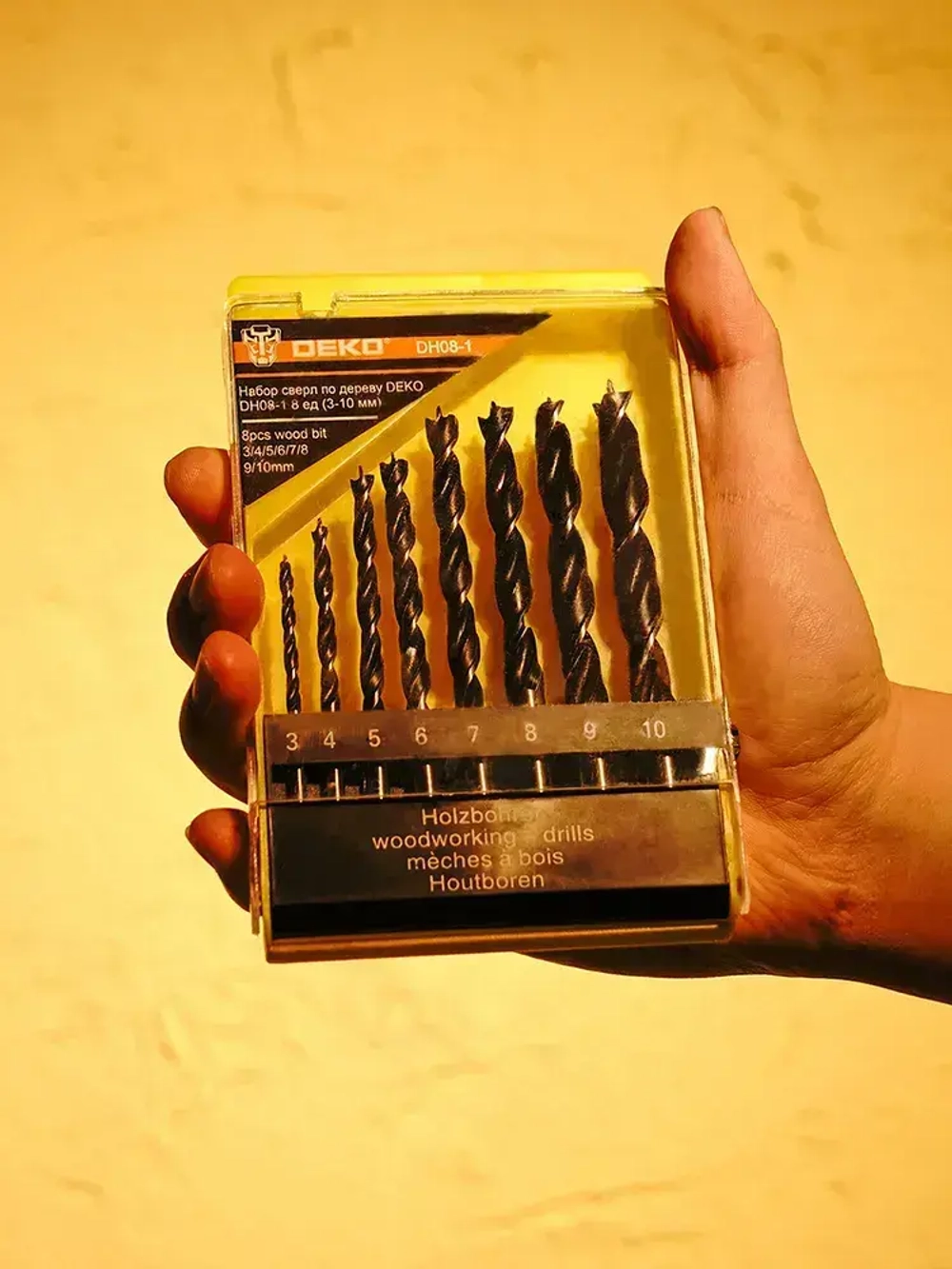 Набор сверл по дереву DEKO DH08-1 8 ед (3-10 мм)