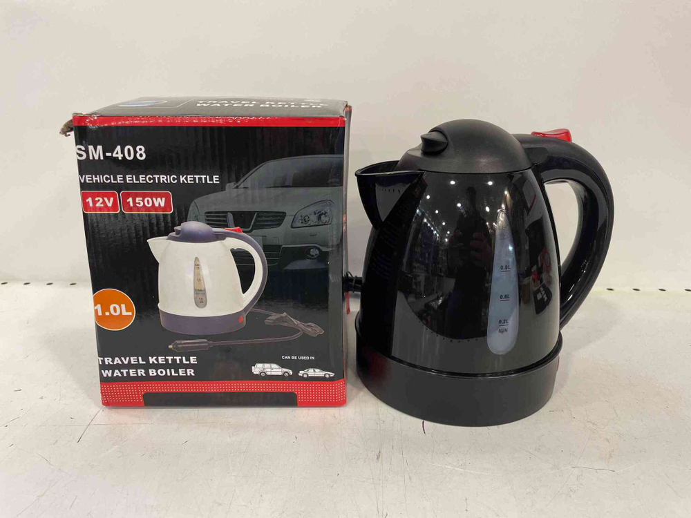 12V (Черный) / SM-408 Автомобильный портативный чайник для горячей воды 12 В 1000 мл