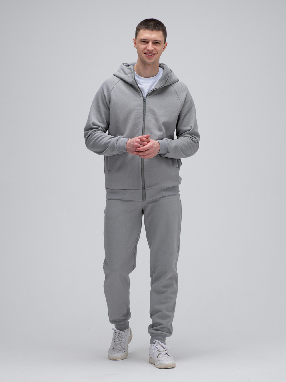Костюм мужской спортивный на молнии (с начесом). Грей