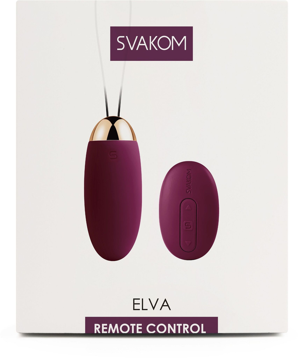 Виброяйцо Svakom Elva с пультом ДУ, 8 см, водонепроницаемое