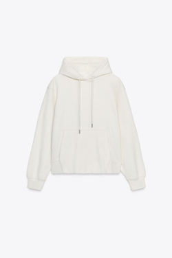 ZARA БАЗОВОЕ ХУДИ, ЭКРЮ