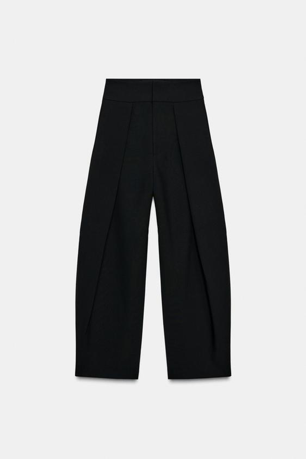 ZARA БРЮКИ BALLOON С ЗАЩИПАМИ, ЧЕРНЫЙ