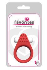 Красное эрекционное кольцо Silicone Stimu-Ring
