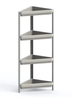 Этажерка 4-х секционная KLEO угловая, цвет бежевый, 44,2*33*100см