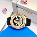 Adidas Originals Wrist Watch Quartz Movement Leather Strap Black Dial Unisex