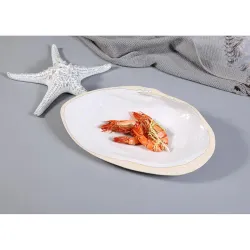 Блюдо овальное 32,5*20 см h6,5 см 100 мл Gray Shell Frutti di Mare P.L. [1]
