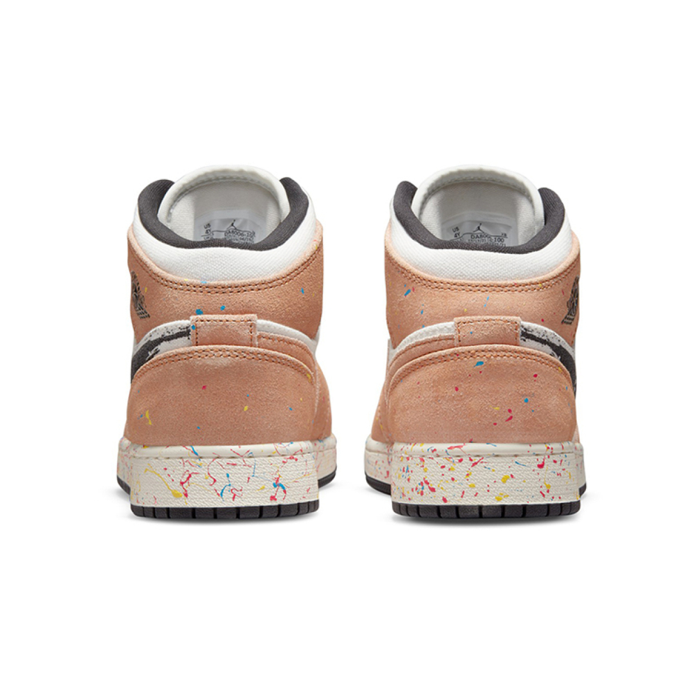 Кроссовки Air Jordan 1 Mid GS SE Brushstroke Paint Splatter