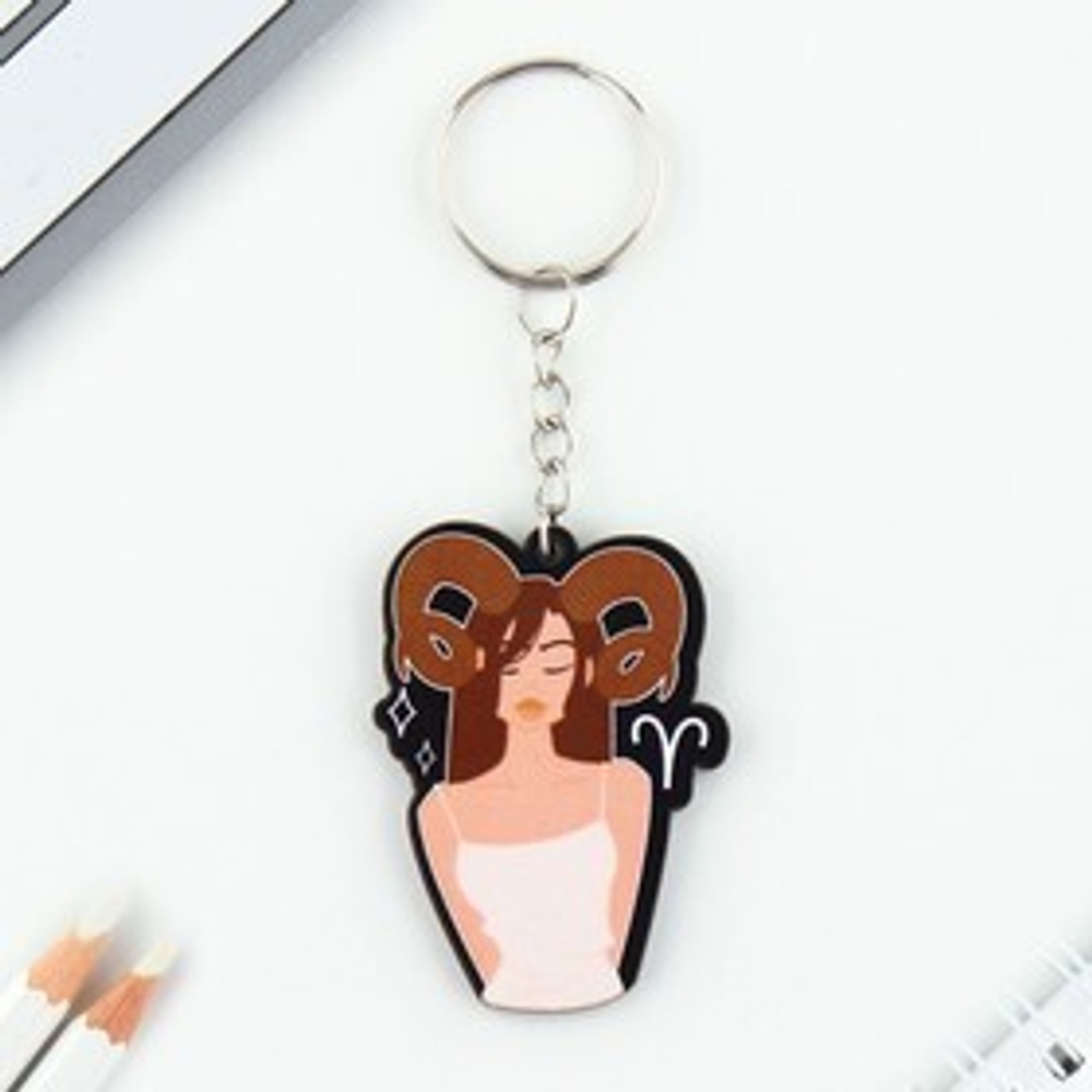 Брелок деревянный "Овен", девушка,  4,5 х 6  см 10167622