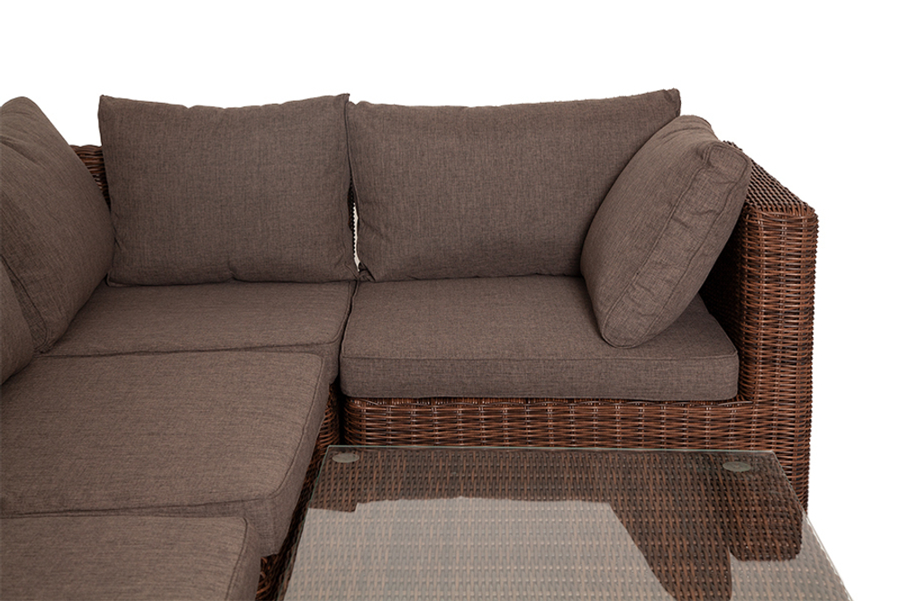 "Лунго" трансформирующаяся лаунж-зона из искусственного ротанга, цвет коричневый