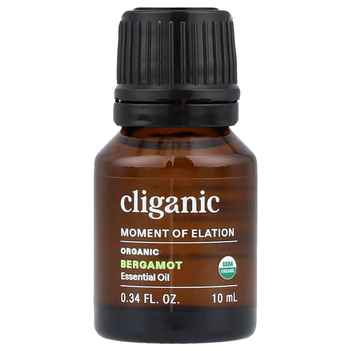 Cliganic, Moment of Elation ™, органическое эфирное масло бергамота, 10 мл (0,34 жидк. Унции)