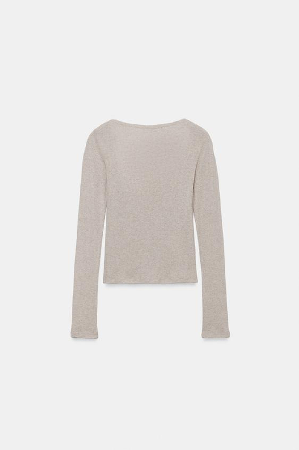 ZARA КАРДИГАН С КОНТРАСТНЫМ КРУЖЕВНЫМ ТОПОМ, ПЕСОЧНЫЙ МЕЛАНЖ