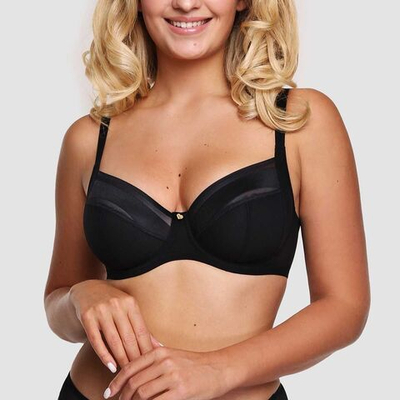 Бюстгальтер с мягкими чашками с боковым подкроем (Размер: 80D) (Цвет: черный)