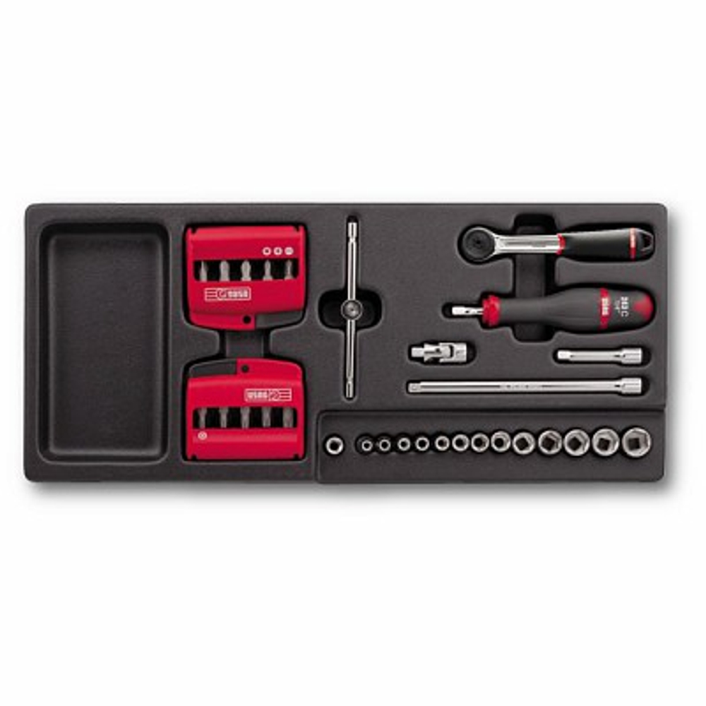 519/613AEA  Набор головок и аксессуаров на 1/4" 42 предмета, в пластиковом ложементе, USAG (Италия)