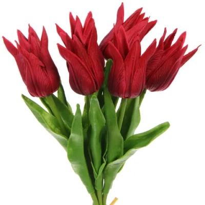 Цветы искусственные «Natur» 37см Тюльпаны 7шт бордовые
