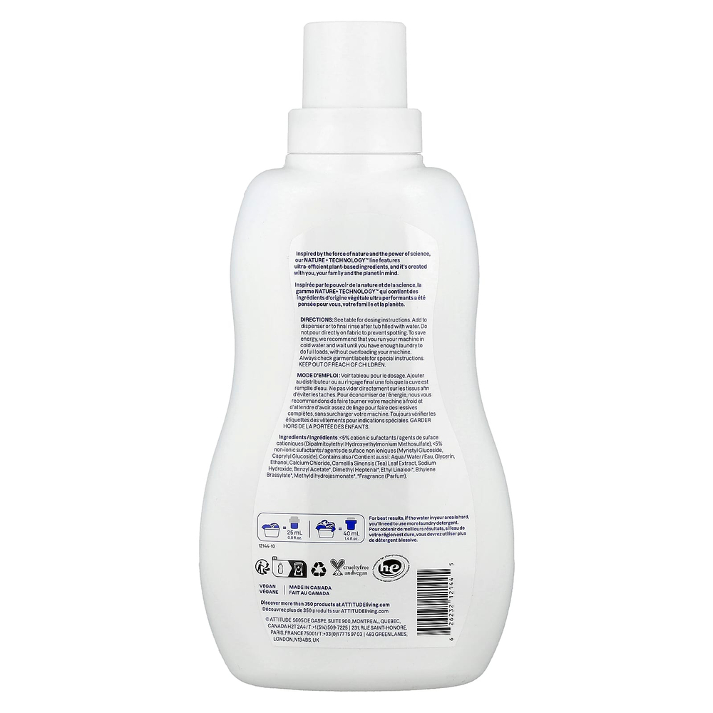 ATTITUDE, Nature + Technology®, кондиционер для ткани, полевые цветы, 40 стирок, 1 л (33,8 жидк. унции)