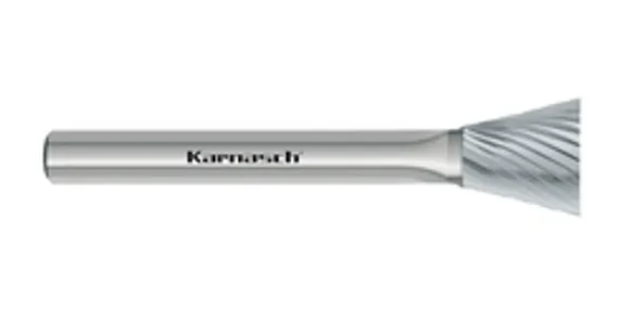 Борфреза твердосплавная Karnasch форма K, 3х3х3х38 мм, насечка HP-2, без покрытия, арт. 11.3110-005