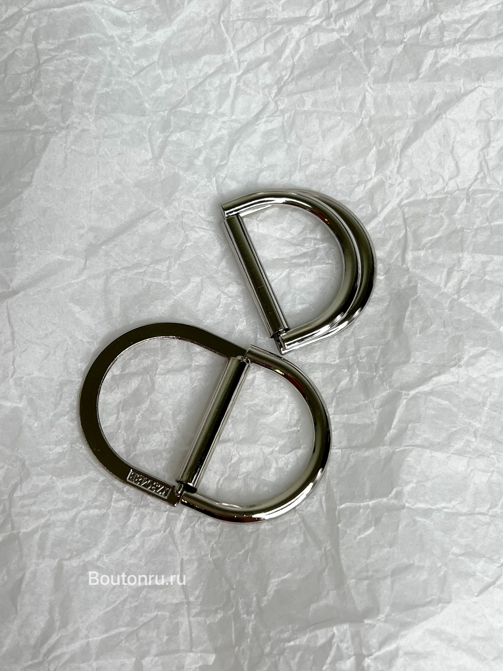 Полукольцо серебристое двойное