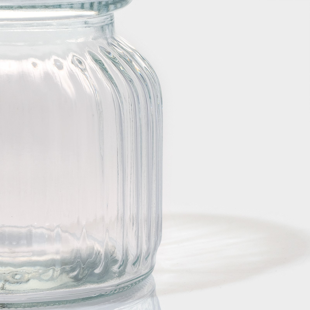 Банка стеклянная для сыпучих продуктов с керамической крышкой Зайка в золотом, 600 мл