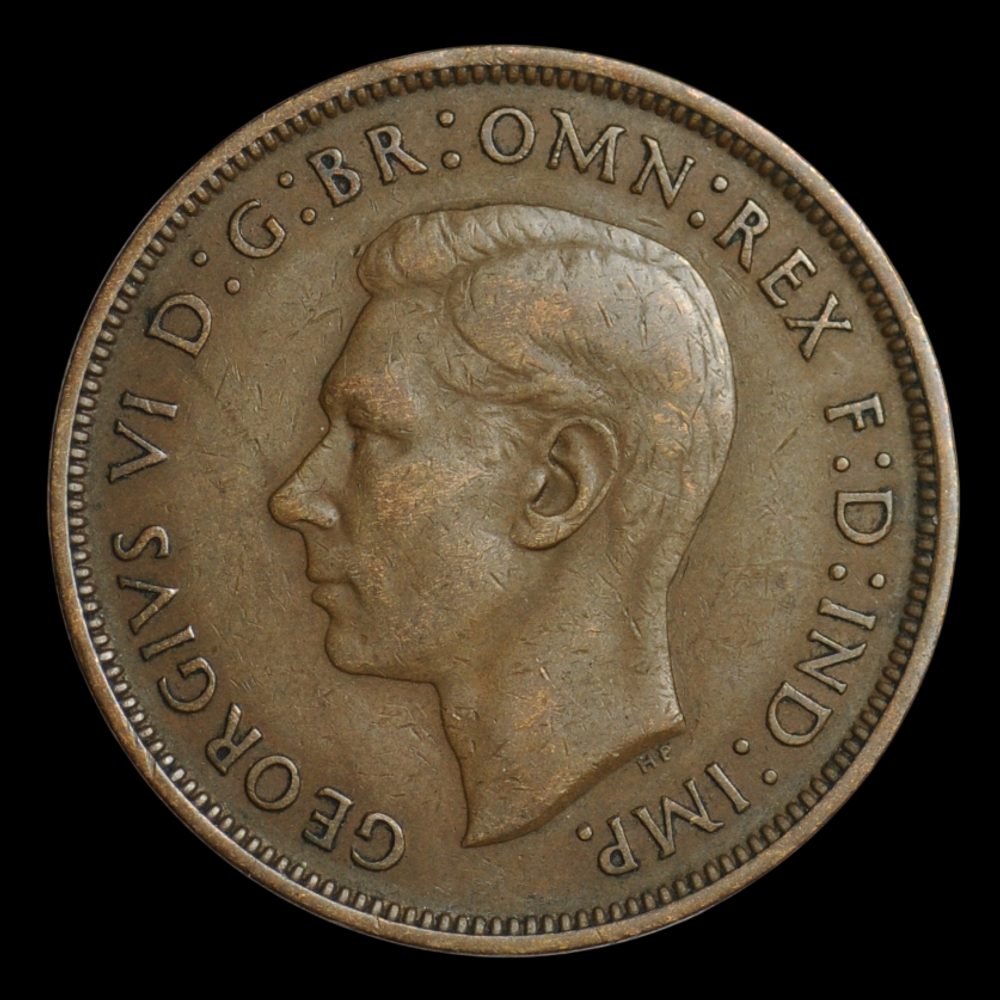 Старая монета Британской империи 1 пенни 1938 года