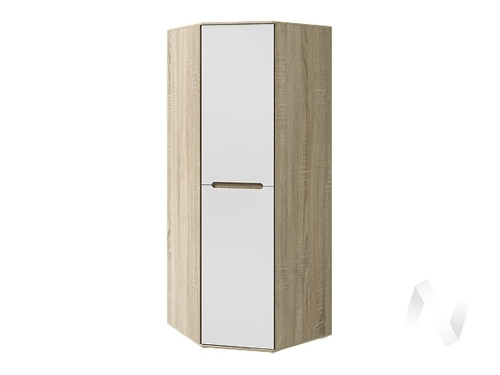 Шкаф угловой Спальня Ким (сонома/белый глянец холодный)