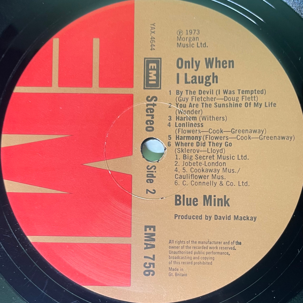 Blue Mink ‎– Only When I Laugh (Англия 1973г.)