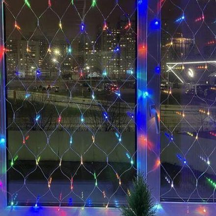 Гирлянда светодиодная "Сеть" 1.8мх1.5м 180LED 8 режимов 220В IP20 RGB ЭРА Б0041902