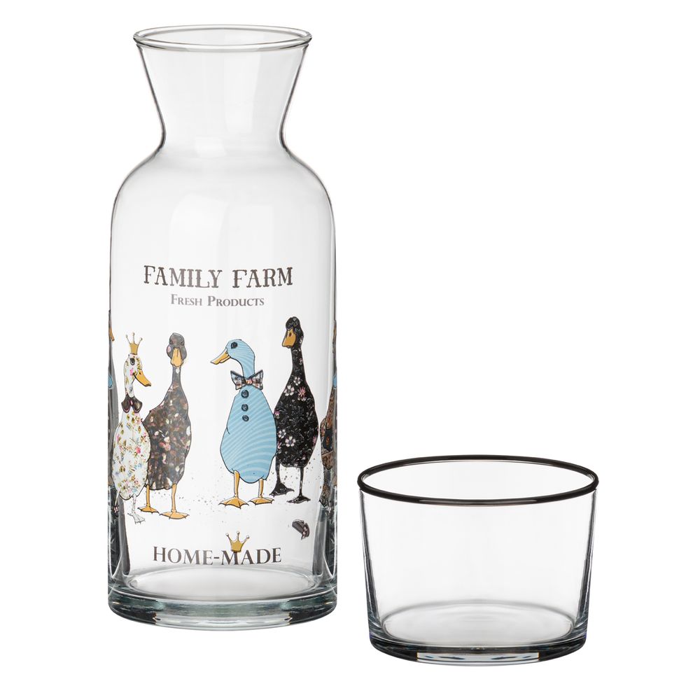 ГРАФИН С КРЫШКОЙ/СТАКАНОМ "GEESE" 700МЛ