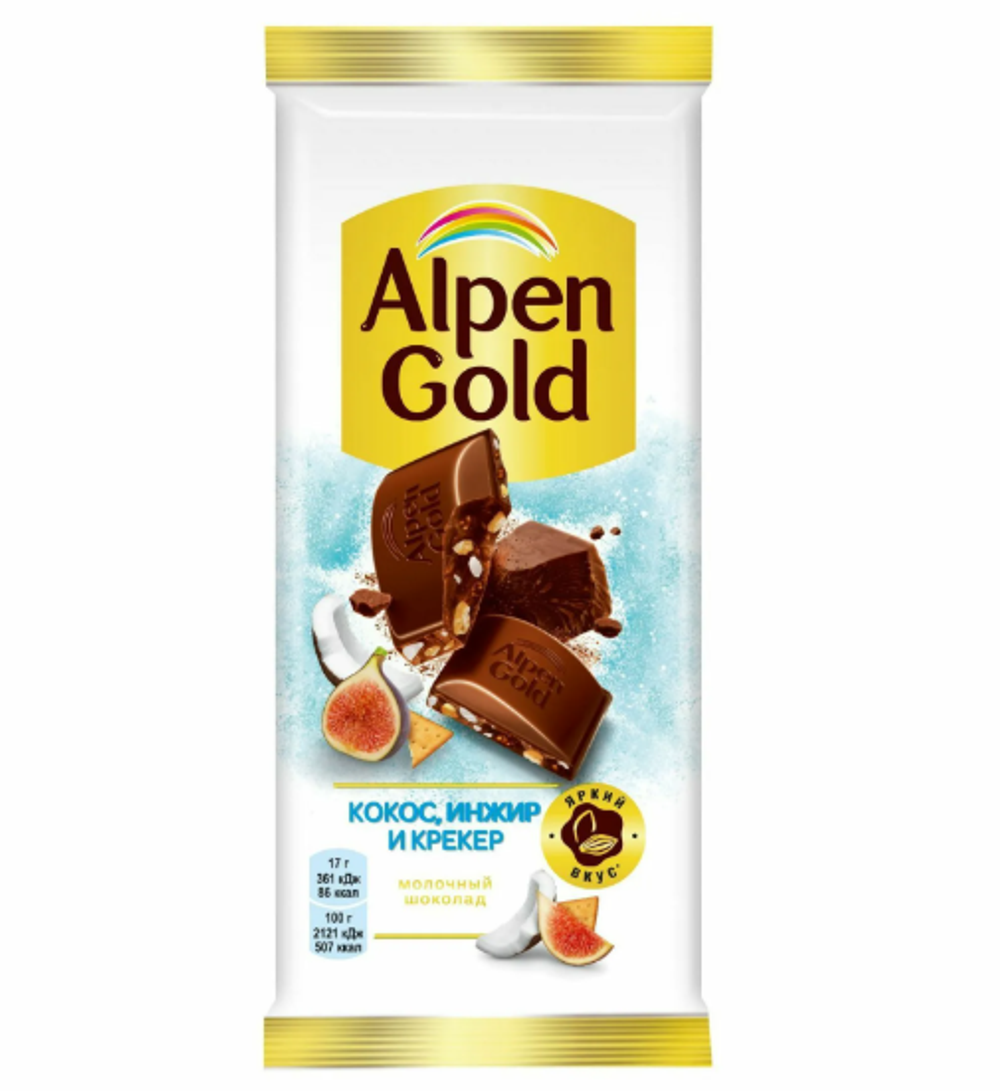 Альпен Гольд Кокос,Инжир и крекер 80г