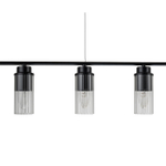 Светильник на штанге 5x40Вт, E14, металл/стекло, черный/прозрачный