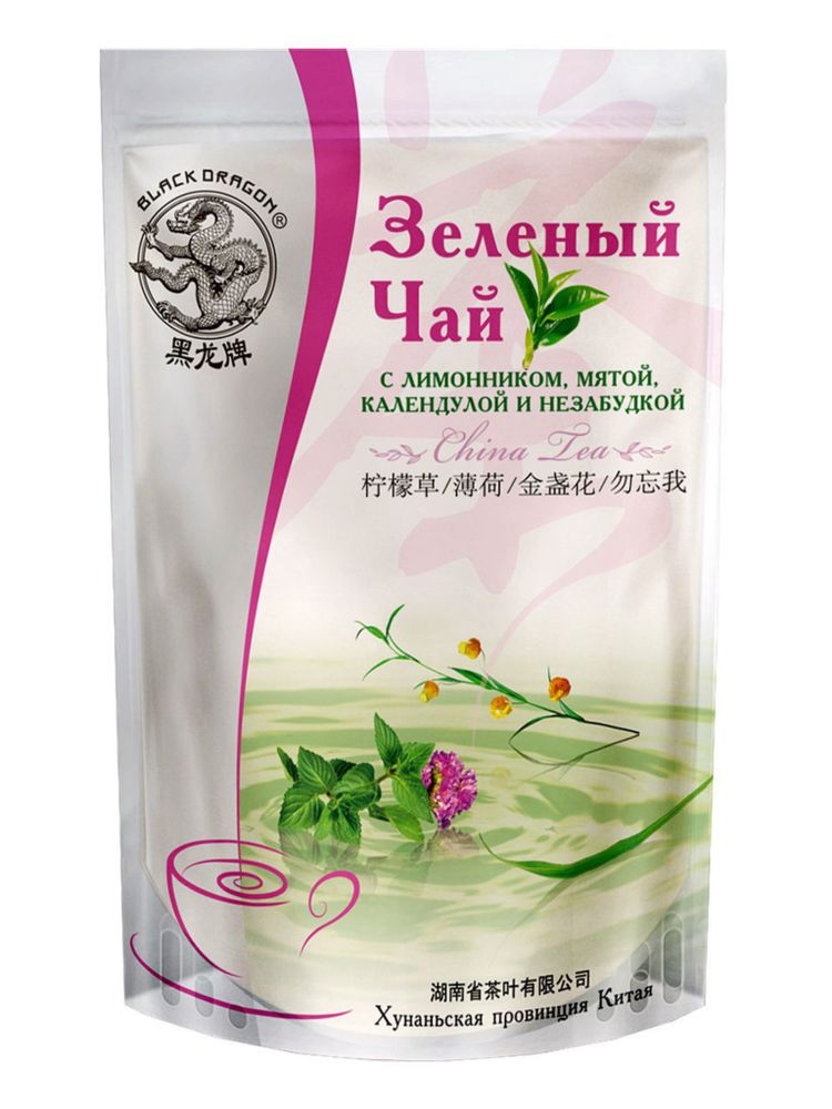 Чай зеленый Black dragon с лимонником, мятой, календулой и незабудкой 100 г, 3 шт